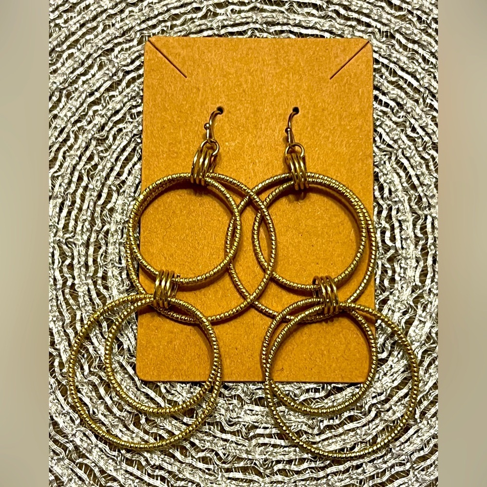 Gold Geometric Hoop Earrings Minimalist Design